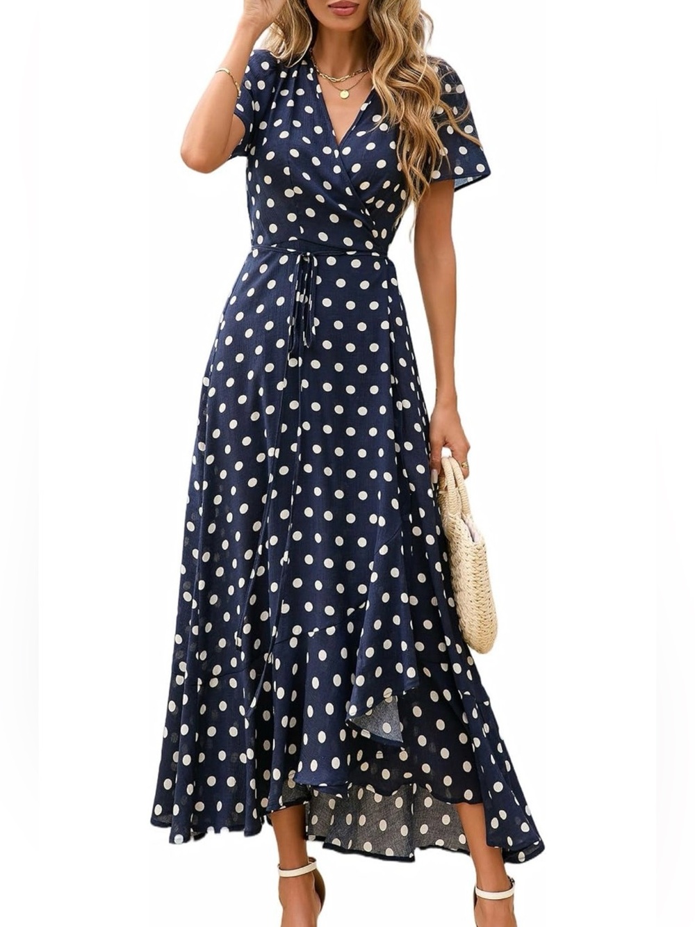 #98 PrettyGarden Maxi Dresses
Short Sleeve Wrap V Neck, Long Flowy Sundress